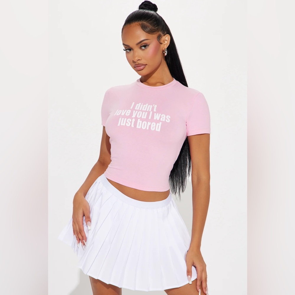 Fashion Nova Pink I Was Just Bored Top Medium